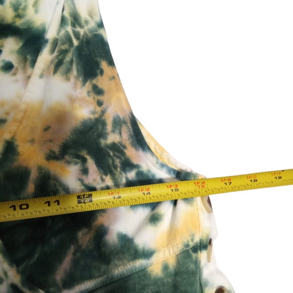 Earthbound Tie Dye Wide Leg Jumpsuit Boho Overall Festival 100% Cotton Sz Small - Picture 7 of 10